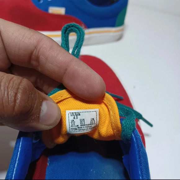 Vans Off the Wall Era Primary color block sneakers kids 4 womens 5.5 (213 Box 25 - Picture 6 of 9